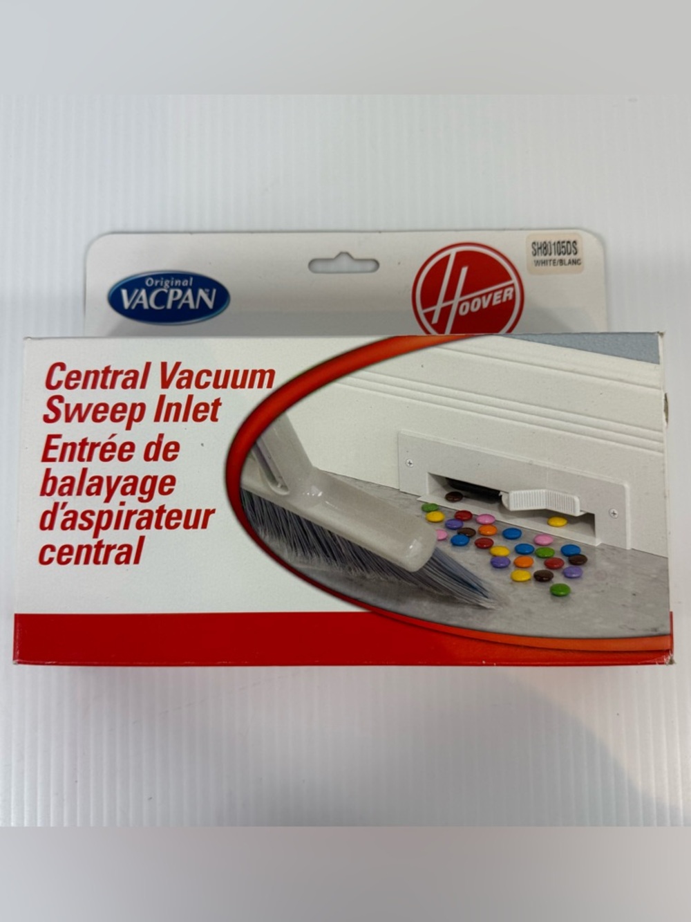 Hoover Central Vacuum Sweep Inlet Original Vacpan SH80105DS 43-6758 White New